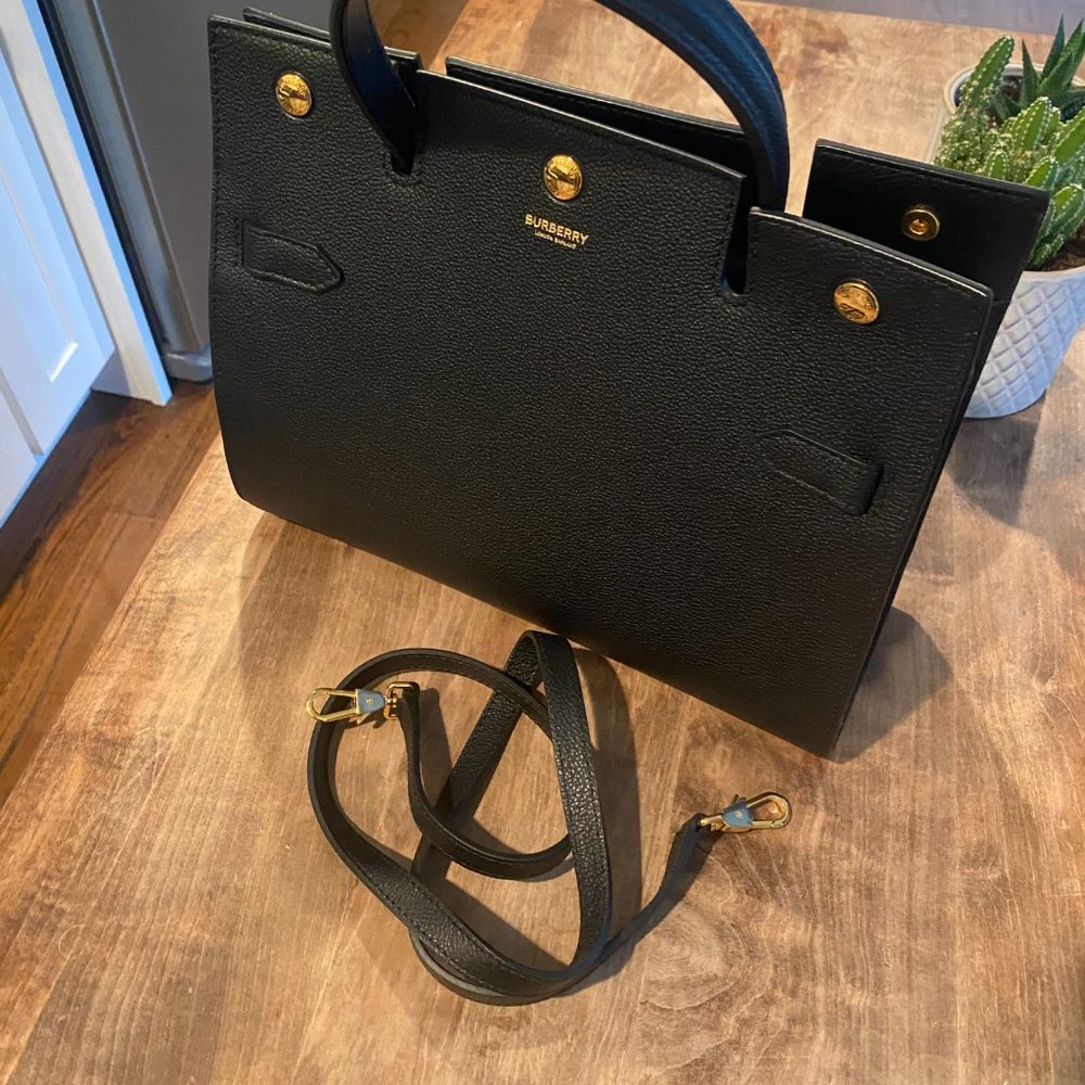 Burberry Black Pebbled Leather Tote Bag - Picture 3 of 4